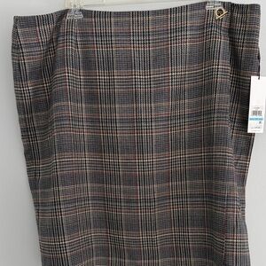 Calvin Klein wool Plaid Pencil Skirt - Black, Gray, Red